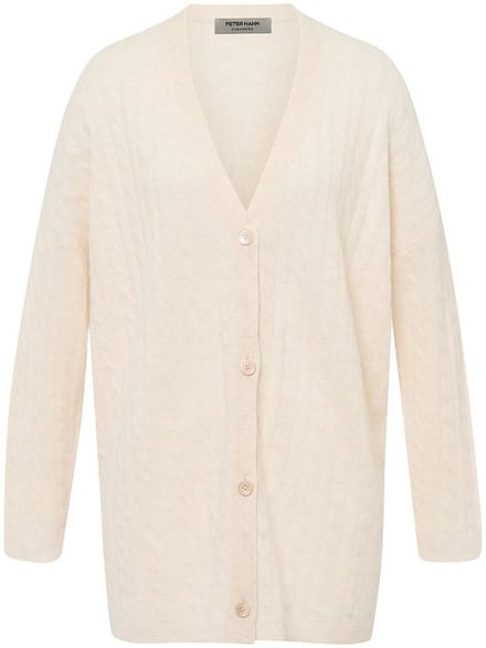 Lang vest 100% kasjmier Van Peter Hahn beige