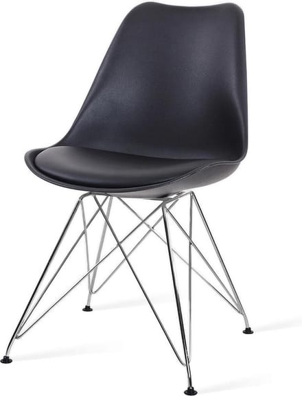 Essence Metal Eetkamerstoel zwart - chroom onderstel