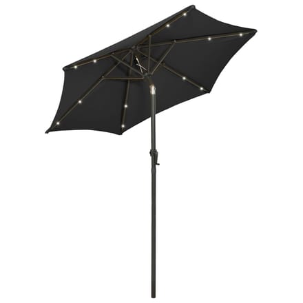 vidaXL - Parasol - met - LED-verlichting - 200x211 - cm - aluminium - zwart