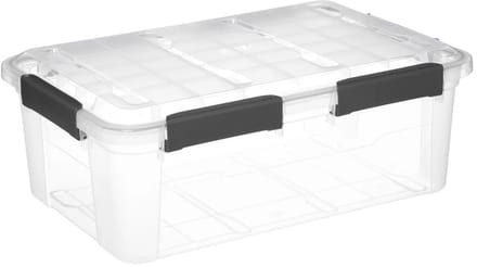 5Five opberg Box met deksel - Solutions Protect - 32 liter - 58 x 39 x 22 cm - kunststof - transparant - extra stevig