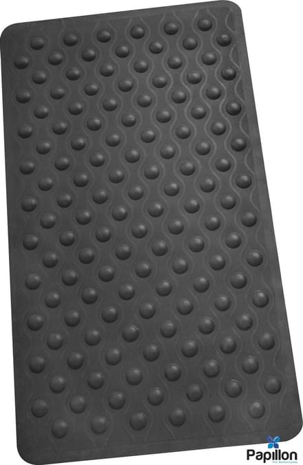 Papillon Antislip Badmat - 136 zuignappen - Rubber - 70x40 - Antraciet