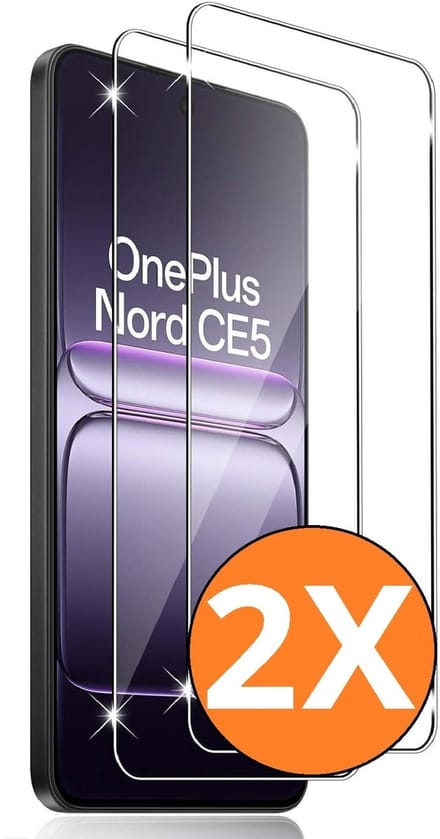 Screenprotector Geschikt voor OnePlus Nord CE5 5G screenprotector Beschermglas OnePlus Nord CE5 – gehard glas tempered glass – 2 Stuks