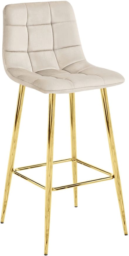 ARCETO kruk - beige fluweel / GOUDEN poten x 4