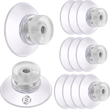 Equivera Zuignap met schroefdraad - Transparante Zuignap - 12 Stuks
