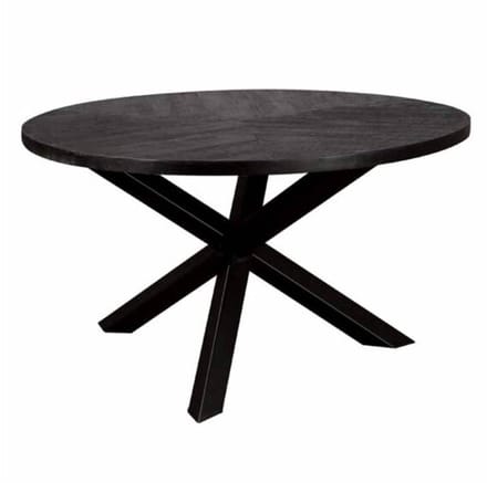 Tower Living Eettafel Viola - Rond Zwart Hout - Ø130cm