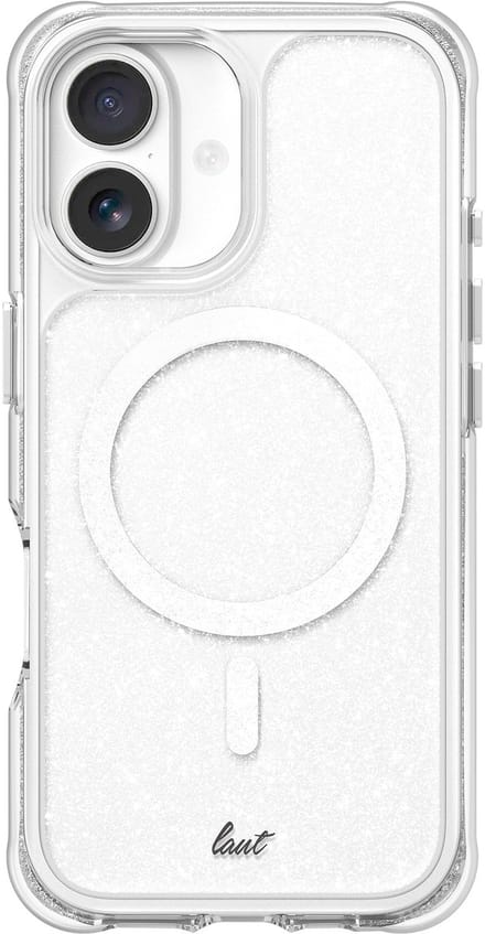 LAUT AERO SPARKLE iPhone Hoes – Crystal Clear met Glinsterend Effect & 6m Valbeveiliging | MagSafe Compatible | Apple iPhone 17