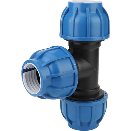 PE Plastic Waterleiding Fitting Accessoires 50mm T-stuk Connector voor Pijpaansluiting