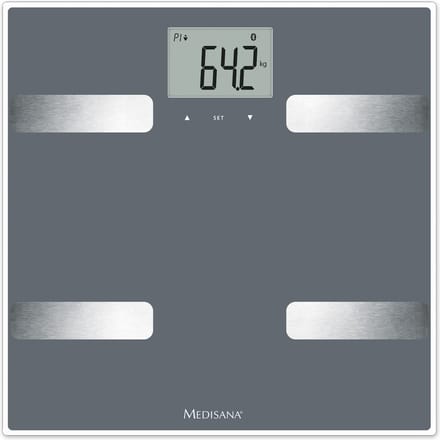 medisana BS A42 - Connect Lichaamsanalyse weegschaal met Bluetooth (grijs)