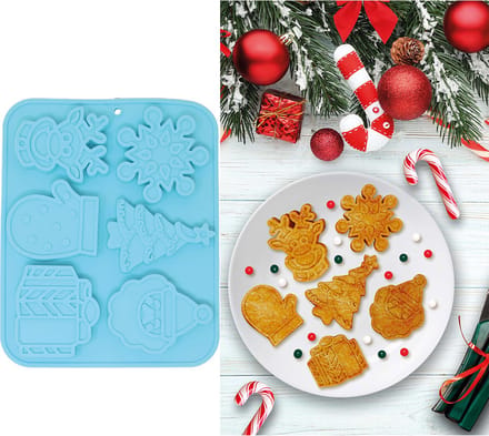 Fiestas Guirca - Siliconen koekjesvorm kerst figuren - blauw