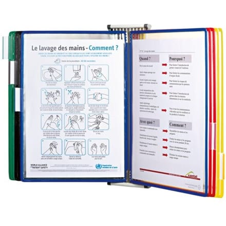 Zichtpanelensysteem wand Tarifold metaal A4 met 10-tassen assorti