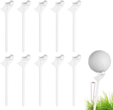 Set van 10 Plastic Golf Tees voor Simulator en Training - Professionele Golf Oefenhulpmiddelen voor Buiten en Golfbaan (Wit)