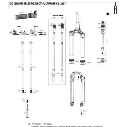 Vork Rockshox Te/Pivot/Plongeurs Sid 35mm Ult 100-120mm Dba 29""B 44