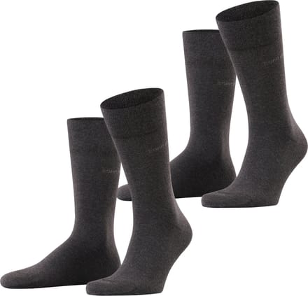 Esprit Basic Easy 2-Pack drukvrije comfort tailleband katoen multipack sokken heren grijs - maat 43-46