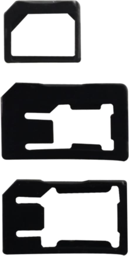 Bigben Connected, Set van 3 MicroSIM/NanoSIM naar SIM/Pic SIM Adapters, Zwart
