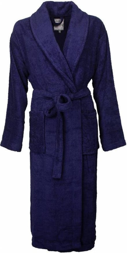 Tenderness Dames Badjas - 100% Katoen - Donker Blauw - Maat M