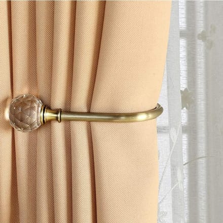 Gordijnhouders kristal - metaal - bronzen afwerking - elegant en functioneel - ShopVlot