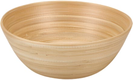 Excellent Houseware Snackschaaltje / kommetje - D18 x H7 cm - bamboe - naturel - soep / yoghurt / chips