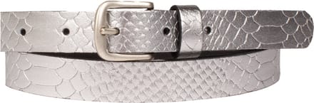 Petrol Industries Riem Dames - Broekriem - Met Slangenpatroon - Leer - Zilver - 85 cm