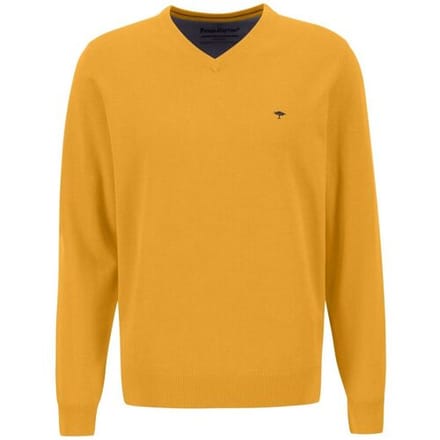 Fynch-Hatton Trui Uni Katoen V-Hals Winter Sun / male