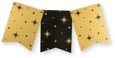 Classy party flag banner gold/black - Stars