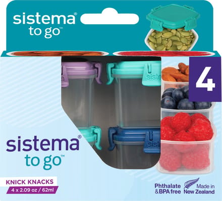 Sistema To Go Mini Voorraaddoosjes - Set Van 4 Stuks - 6x6x4 cm