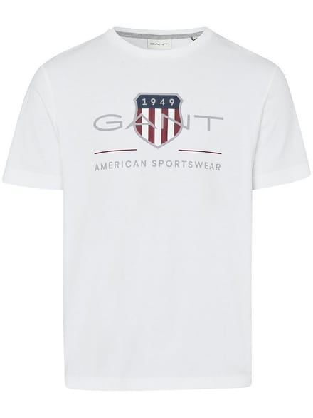 Gant T-Shirt Archive Graphic Chest Shield Print Crew Neck Wit / male