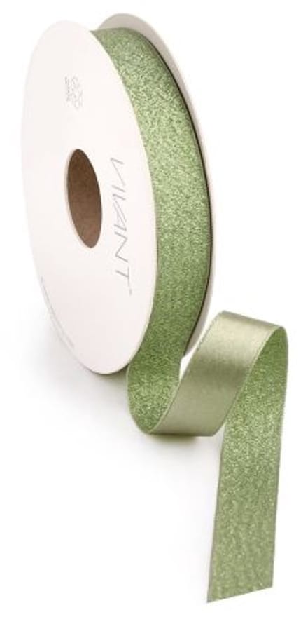 Lint Satijn Lurex licht Olijf