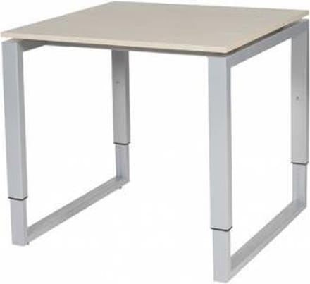 Verstelbaar Bureau - Domino Plus 80x80 Eiken - alu frame