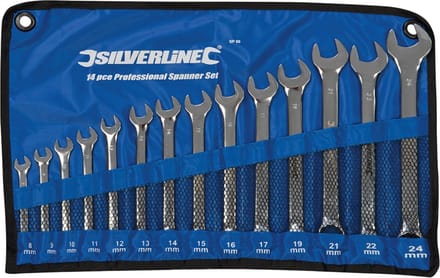 Silverline SP50 14-delige Ringsteeksleutelset - 8-24mm