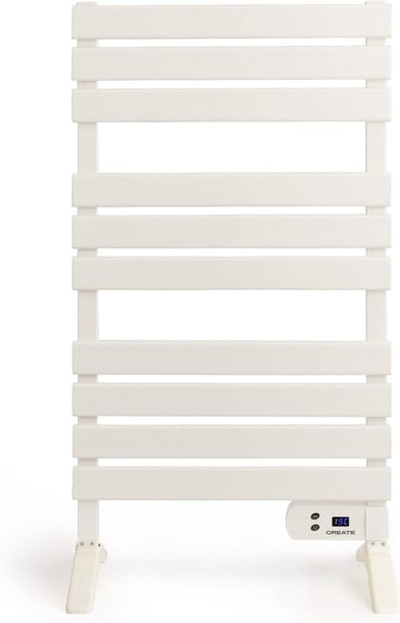 CREATE - Elektrische handdoekhouder 500W - Wit - Met poten - Zonder plank - WARM TOWEL