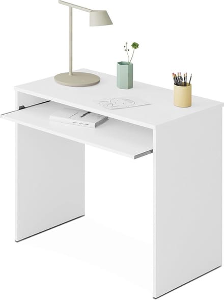 Bureau Hugo - Werktafel - Thuiswerken - Uitneembaar dienblad - 90x54x79 cm - Wit
