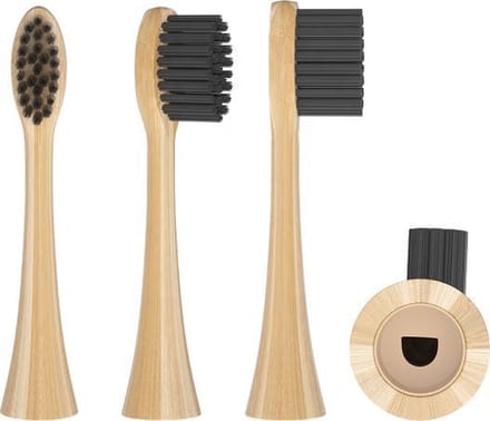 Philips Sonicare - Actief Houtskool Opzetborsteltjes - 4 Stuks - Bamboe