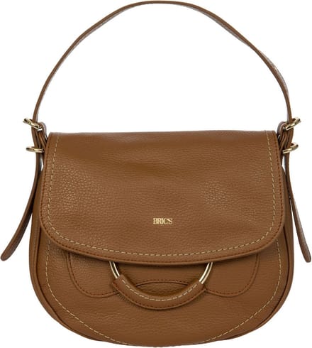 BRIC'S Leren Schoudertas Gondola Stella Bag Leather Bruine