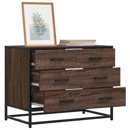 vidaXL - Ladekast - 70x41x56 - cm - bewerkt - hout - bruin - eikenkleur