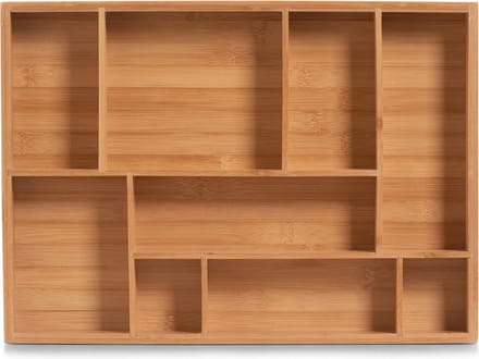 Zeller Lade inzetbak - bamboe - 9-vaks - lade organizer - 44 x 42 cm