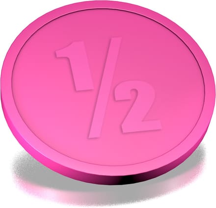 CombiCraft Plastic 1/2 Consumptiemunten Neon roze - Ø29mm - 250 stuks