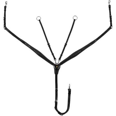 Jachtcollier voor paard van gelooid leer met borduursels Equestro
