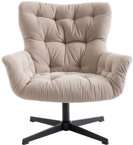 Vente-unique Draaifauteuil van beige stof OPHELIE