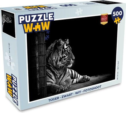 Puzzel Tijger - Dieren - Zwart - Wit - Legpuzzel - Puzzel 500 stukjes