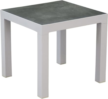 Malaga bijzettafel 50x50xH46 cm aluminium wit