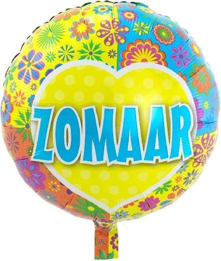 Folieballon Zomaar – 43 cm - leeg geleverd