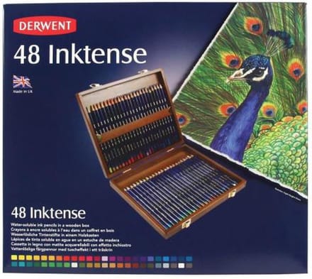 Derwent - Inktense Pencil Wooden Box with 48 Pencils