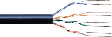 UTP/Netwerkkabel CAT6 grondkabel 50 meter massieve koper kern zwart