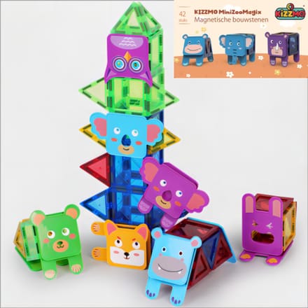 Kizzmo® MiniZooMagic - Magnetische Bouwset - 42 Delig - Educatief Speelgoed