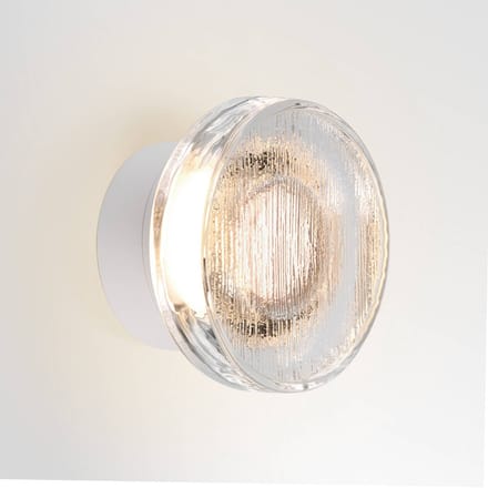 MARSET LED buiten wandlamp Roc, Ø 17 cm, wit/doorschijnend