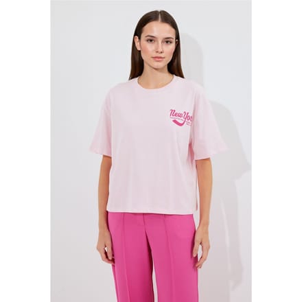 Gedrukt Crew Neck Loose Fit T-Shirt