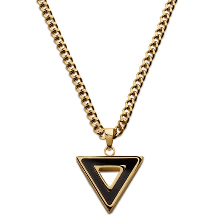 Cruz | Goudkleurige Ketting met Driehoek van Zwarte Onyx