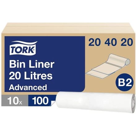 Tork 204020 Afvalzakken 20 liter B2 wit à 1000 stuks (204020)