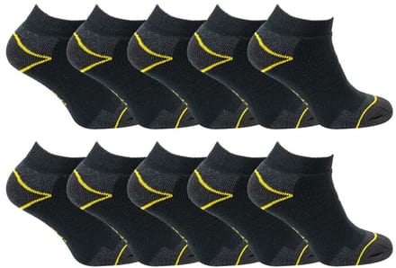 Sneaker Werksokken | Anti-Transpiratie | Kleur: Zwart | Diverse Maten | 10 Paar