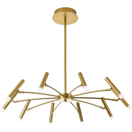 Viokef LED hanglamp Secret, goudkleurig, Ø 80 cm, metaal, 10-lamps.